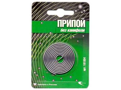 Припой ПОС 61 проволока, спираль ф2 мм в блистере, без канифоли, Векта 191004