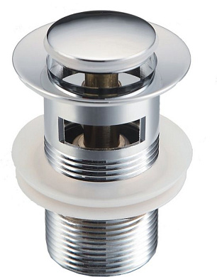 Донный клапан (выпуск) для умывальника с переливом click/clack 1 1/4", латунь, хром TIM BAR0801B