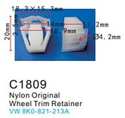 Клипса для крепления внутренней обшивки а/м Фольксваген пластиковая, 100 шт Forsage C1809(VW)