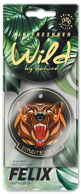 Ароматизатор бумаж. WILD BY NATURE Бурый медведь FELIX 411040171