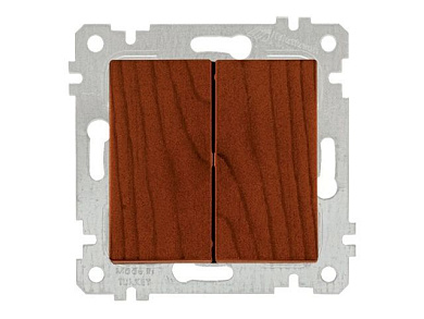 Выключатель 2-клав., скрытый, без рамки, пруж. зажим, вишня, RITA, 10 A, 250 V, IP 20, Mutlusan 22004020156