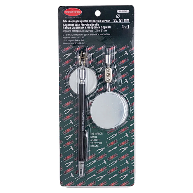 Набор зеркал смотровых Ø35, 51 мм, с телескопическим держателем L140-630 мм и магнитом 3 пр RockForce RF-617A2