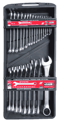 Набор комбинированных ключей отогнутых на 75 гр. 6-32 мм 22 пр. Baum 40-22МР