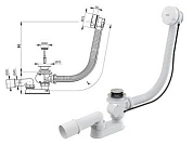 Сифон для ванны автомат комплект, белый, длина 80 см, Alcaplast A51B