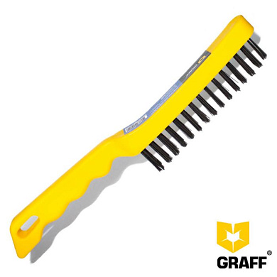 Щетка по металлу трехрядная ручная GRAFF 30502