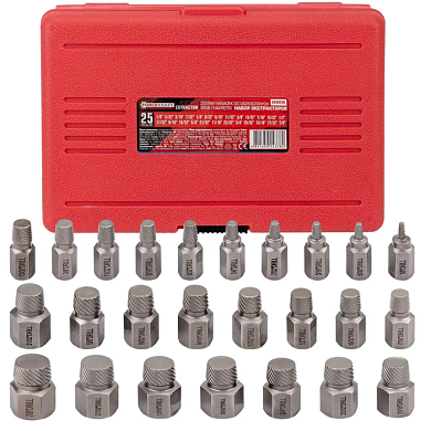 Набор головкок-экстракторов для извлечения поврежденных болтов/гаек 25 пр ForceKraft FK-630025B