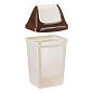 Урна для мусора 25л «СВИНГ», пластик, с крышкой, бежевый мрамор
