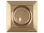 Выключатель поворотный, диммер, скрытый, винт. зажим, 600Вт, золото, DARIA, 220VAC, 60 - 600VA, 50 Hz, IP20, Mutlusan 21204400280