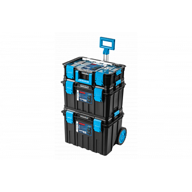 Ящик пластмассовый 3-х сегментный мобильный для инструмента со съемными ящиками 530х355х8250 мм Hoegert HT7G500