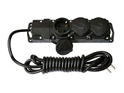 Удлинитель-шнур 3,5м брызгозащищенный (3 роз., 3.7кВт, с/з, ПВС 3х1,5) Bylectrica У16-3823.5м