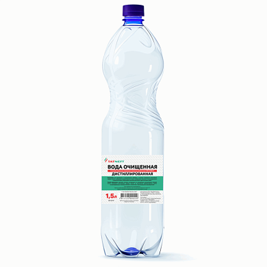 Вода очищенная "Дистиллированная" "ТАТНЕФТЬ" 1,5 л. Татнефть 9775