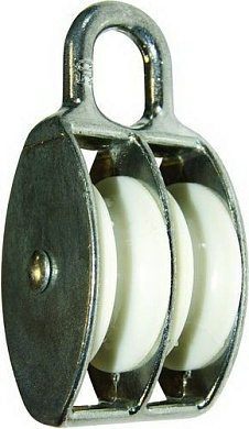 Блок двойной PULLEY ZP 50 мм, с нейлоновым колесом EKT C71347