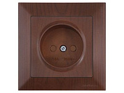 Розетка 1-ая, скрытая, б/з, шторки, орех, DARIA, 16 A, 250 V, IP 20, Mutlusan 21206060257