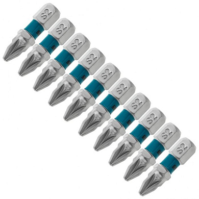 Набор бит РZ2x25 сталь S2, 10 пр. 1/4'' Gross 11340