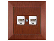 Розетка компьютерная 2xRJ45, Cat5e, скрытая, вишня, DARIA, , 2xRJ 45, 8-pin, соединения типа 568A или 568B, Mutlusan 21201380156