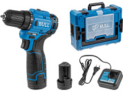 Аккум. дрель-шуруповерт SR 1203 Xcase БЕСЩЕТ., 12 В, 37 Н*м, 2*2 А*ч акб, БЗП 10 мм BULL 1329879