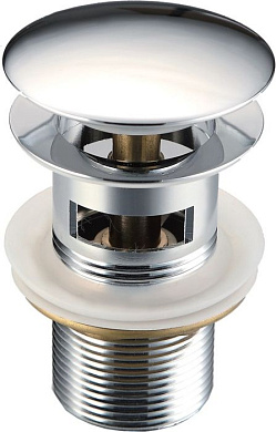 Донный клапан (выпуск) для умывальника с переливом click/clack 1 1/4", латунь, хром TIM BAR0803B