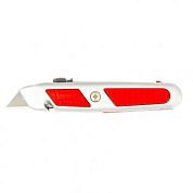 Нож, 19 мм, выдвижное трапециевидное лезвие, отделение для лезвий, метал. корпус Matrix 78967