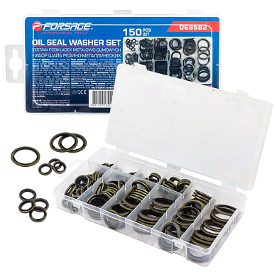 Набор шайб резино-металлических 150 шт Forsage F-068582