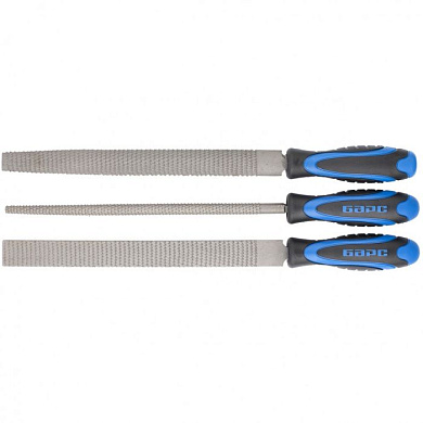 Набор напильников 200 мм, 3 шт., Барс 15852