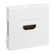Розетка HDMI, 2 модуля, 1 гнездо, без индикатора, белая EKF E2MR-21HDMI-10