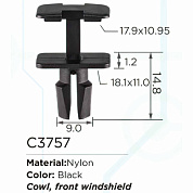 Клипса для крепления внутренней обшивки а/м БМВ, пласт., 100 шт Forsage C3757(BMW)