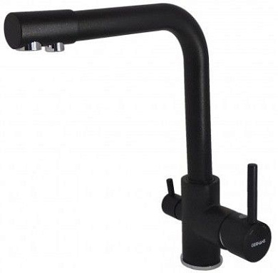 Смеситель для кухни с подключением к фильтру, латунь, оникс GERHANS KK4055-3-25