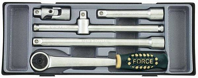 Набор трещотка 72 зубца с приспособлениями 5 пр. 1/2'' Force T4057