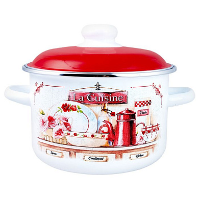 Кастрюля эмал цил La Cuisine 2,0л ТМ Appetite Стальэмаль 6RD161M_1