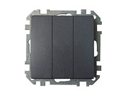 Выключатель 3 клав. (cкрытый, 10А) графит, Стиль, Bylectrica С0510-529гр