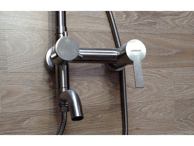 Душевая система со смесителем и тропическим душем из нержавеющей стали SUS304, сатин Wisent W3501