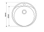 Мойка нерж. сталь, круглая одночашевая, d490мм, полированная, врезная (0,8мм) AKS 103862