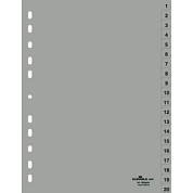 Разделитель "Durable", A4, 20 делений, серый