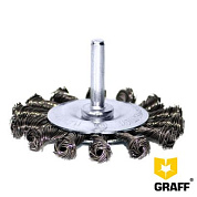 Щётка по металлу 75 мм для дрели дисковая жгутовая GRAFF (диаметр хвостовика 6,3 мм) 3037563