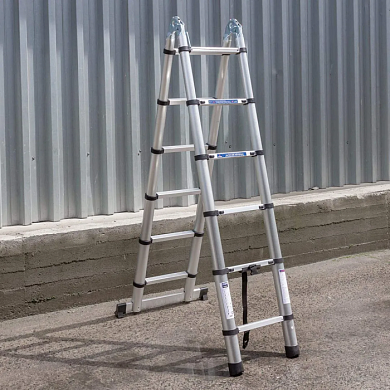 Лестница-стремянка телескопическая алюм. бытовая 1.9+1.9 м 6+6 ступ. Scheppach Sch-UP190-M