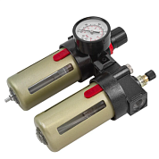 Блок подготовки воздуха 1/2'', фильтр-регулятор+лубрикатор, 10Мк, 1400 л/мин, 0-10bar, раб. t 5°-60° ForceKraft FK-BFC4000