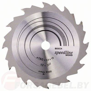 Диск пильный 160х16 мм 12 зубьев BOSCH Speedline Wood 2608640784