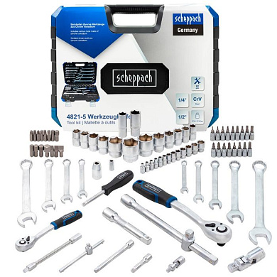 Набор инструментов 1/4''&1/2'', 82 пр. 6-гр Scheppach Sch-4821-5
