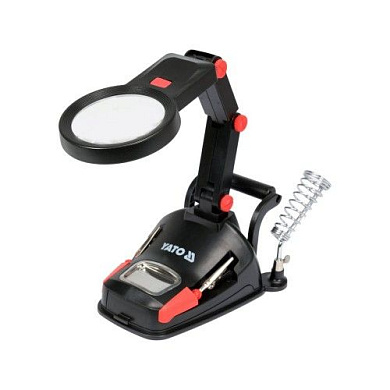 Комплект "третья рука" с лупой Yato YT-73861