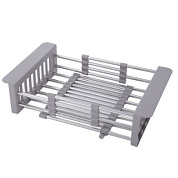 Коландер для мойки раздвижной, нержавеющая сталь, 322-479*227мм, серый AKS 106652