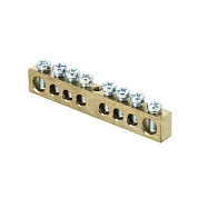 Шина PEN "ноль-земля" (8х12мм) 8 отверстий латунь крепеж по центру EKF PROxima sn0-125-8-c