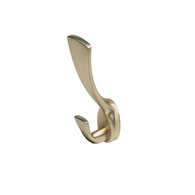 Крючок меб. двухрожковый мет. QUEEN брашированное золото AKS 90284
