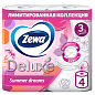 Бумага туалетная "Zewa Deluxe", 3 слоя, 4 рулона