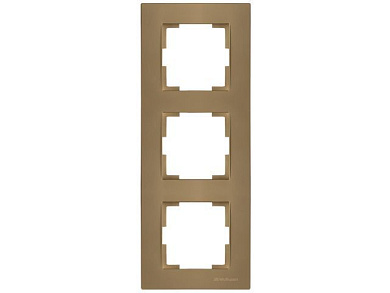 Рамка 3-ая вертикальная золотая, RITA, Mutlusan 2220 800 2380