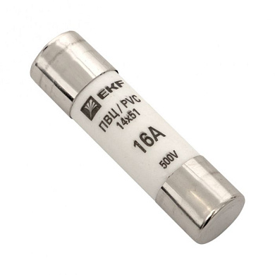 Плавкая вставка цилиндрическая ПВЦ (14х51) 16А EKF pvc-14x51-16