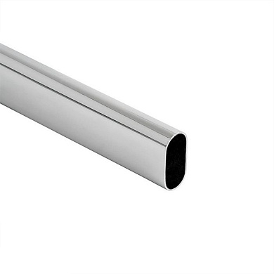 Труба овальная L-3000 30*15 (0,8кг/0,6мм), хром AKS 77858