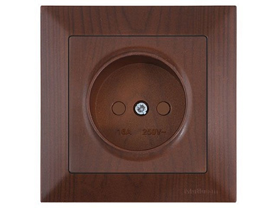 Розетка 1-ая, скрытая, б/з, шторки, орех, DARIA, 16 A, 250 V, IP 20, Mutlusan 21206060257