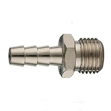 Штуцер пневматический наружная резьба 1/8" - "елочка" 6 мм H-D HD-BM1254