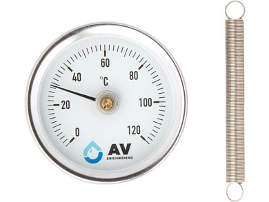 Термометр стрелочный показывающий накладной, AV Engineering AVE404002