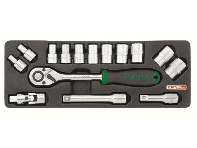Набор-сет головок 1/2'' 8-24мм 6гр. 15предм. Toptul GCAT1502
